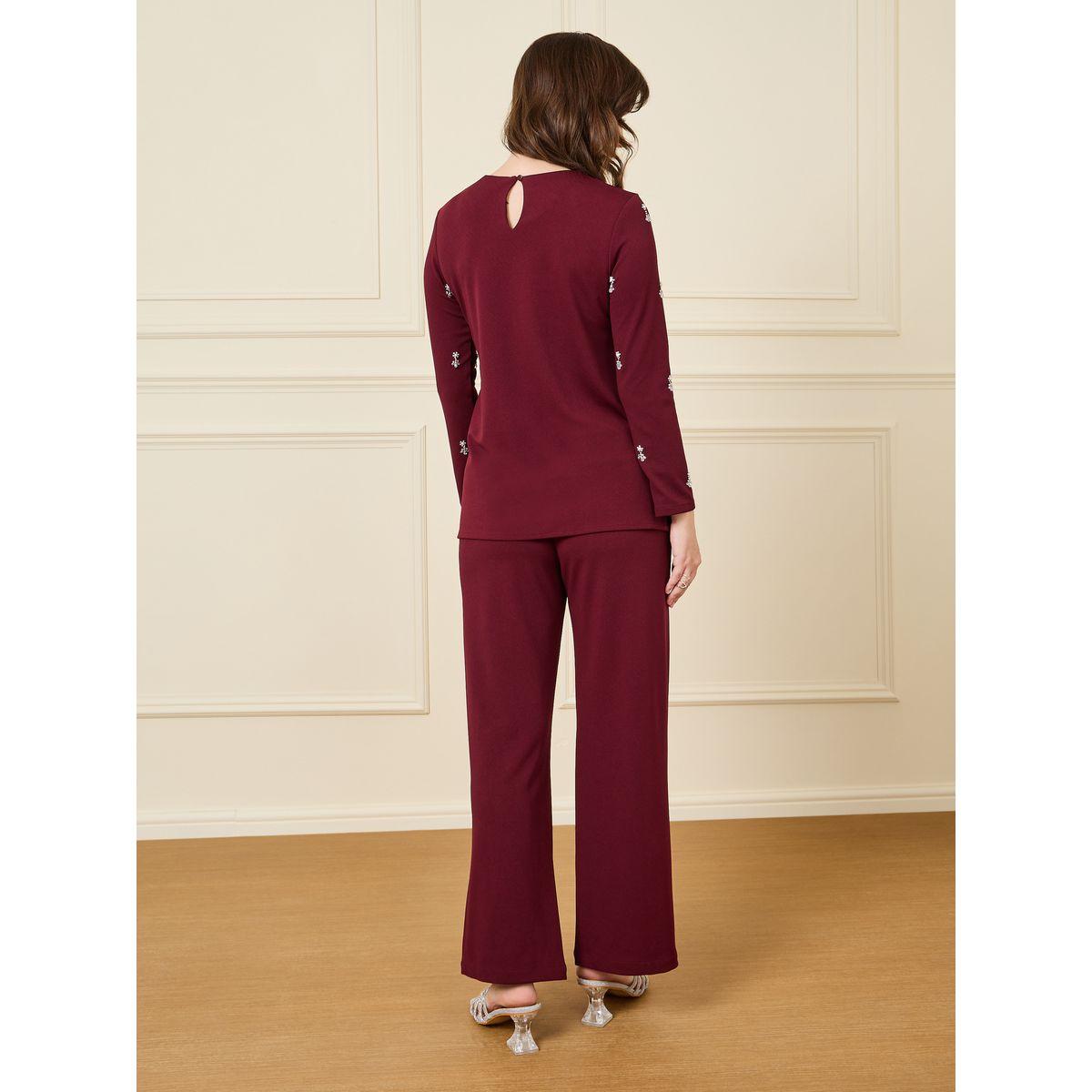 Styli Embellished Long Sleeve Top & Pants Co-Ord-women-clothing-coordsets-image-4