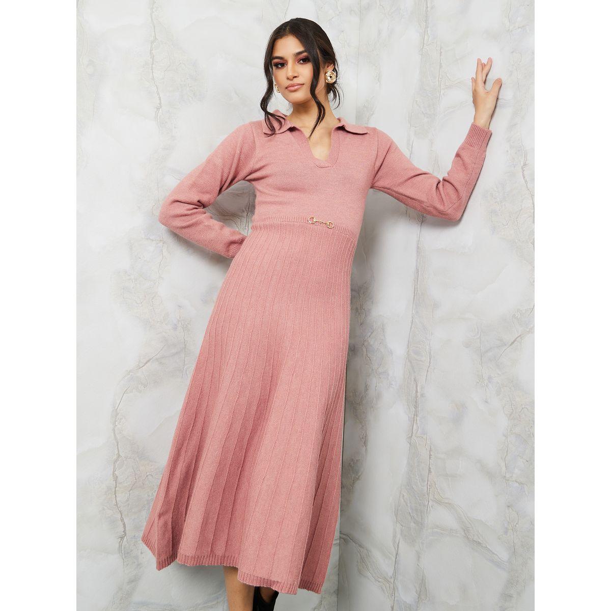 فستان ميدي بأكمام طويلة-women-clothing-dresses-image-1