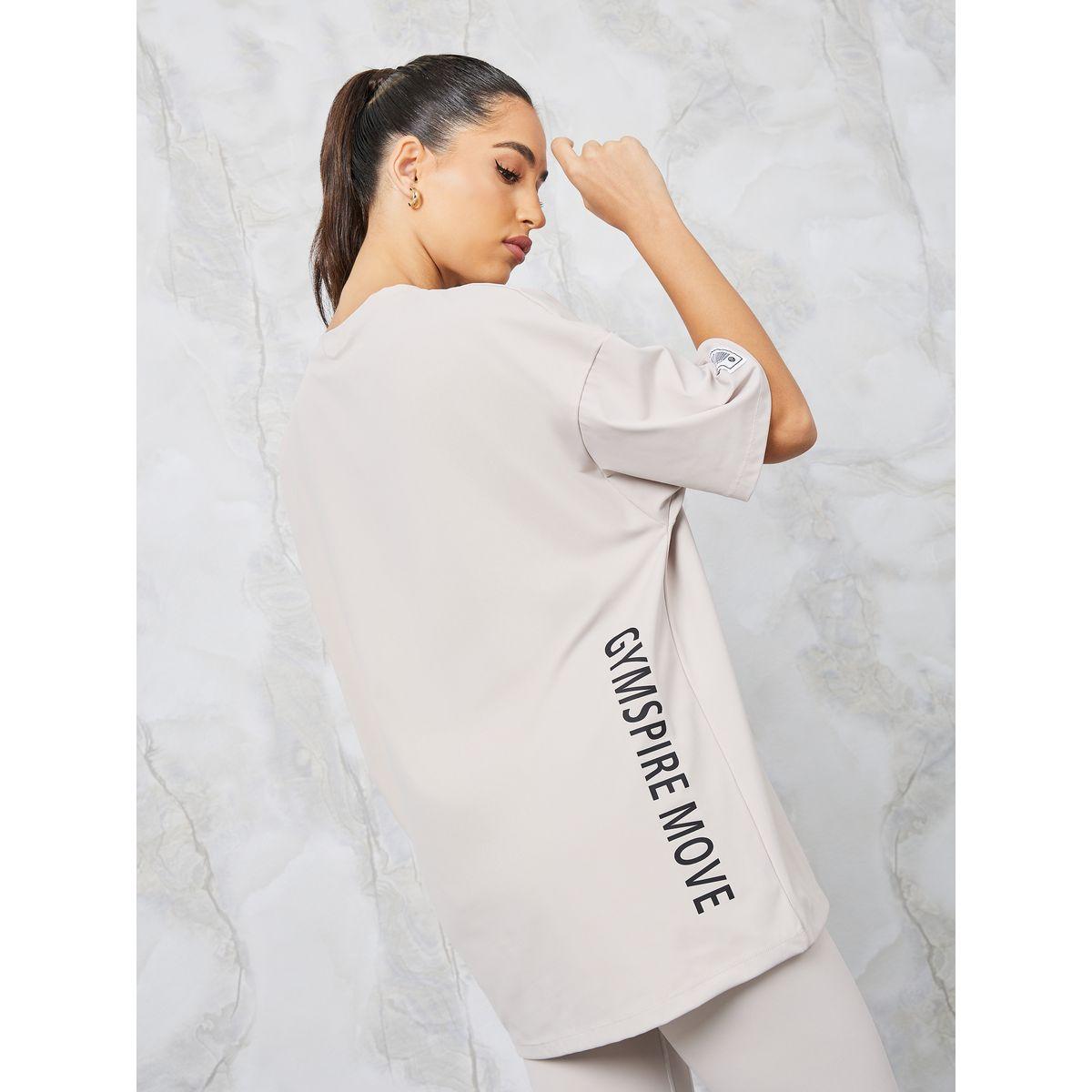 Styli Active Gymspire Edition - Label Side Vertical Text Loose Fit Yoga Top-sports-women-clothing-tshirtsandvests-image-5