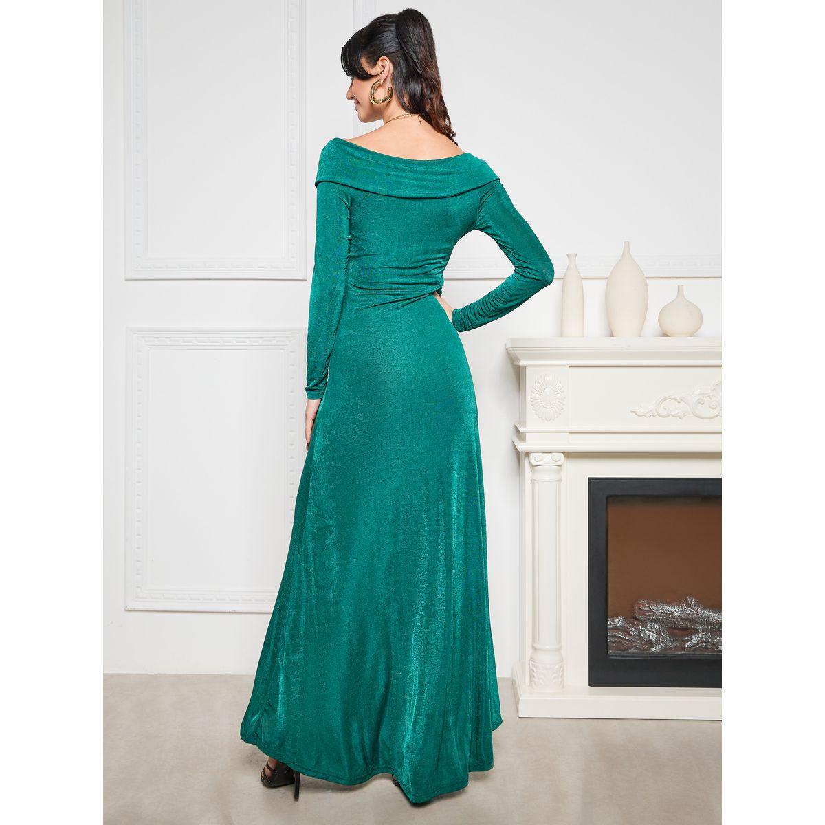 Styli Off Shoulder Soft Shiny A-Line Maxi Dress-women-clothing-dresses-image-5