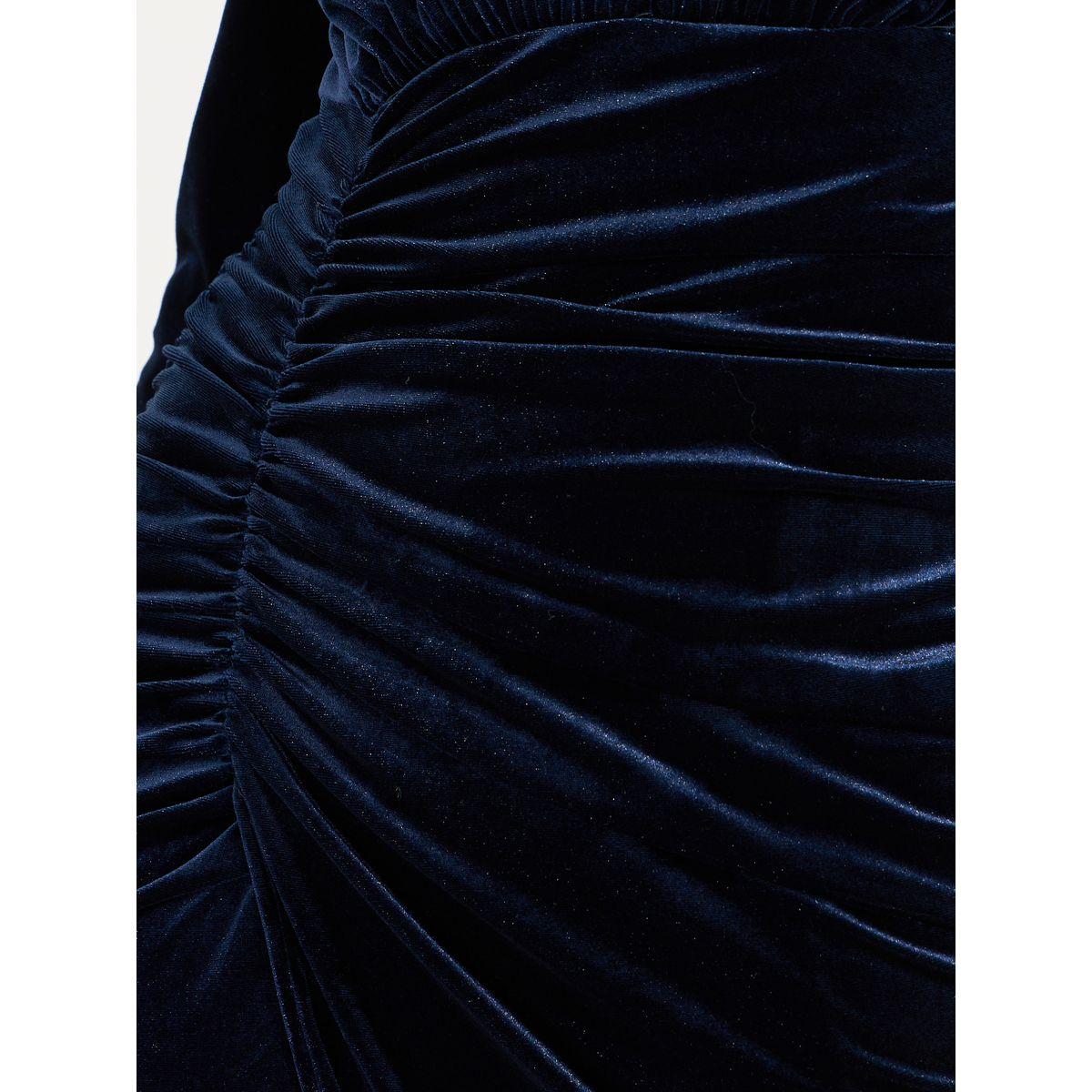 فستان طويل مخمل بتفاصيل مزمومة-women-clothing-dresses-image-3
