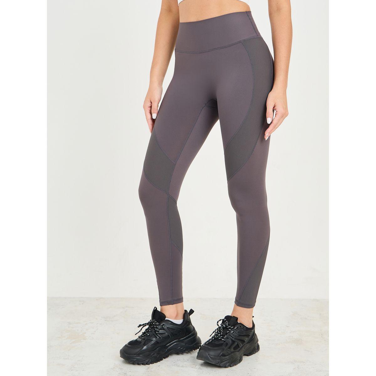 Styli Active Broad Waist Textured Panel Leggings-women-clothing-sportswearandactivewear-bottoms-image-2