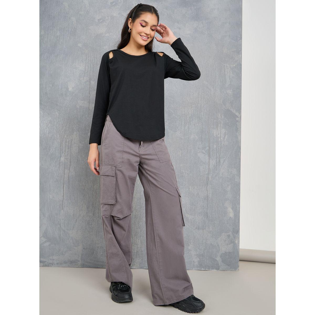 تيشيرت كاجوال بحافة منحنية-women-clothing-tshirts-image-2