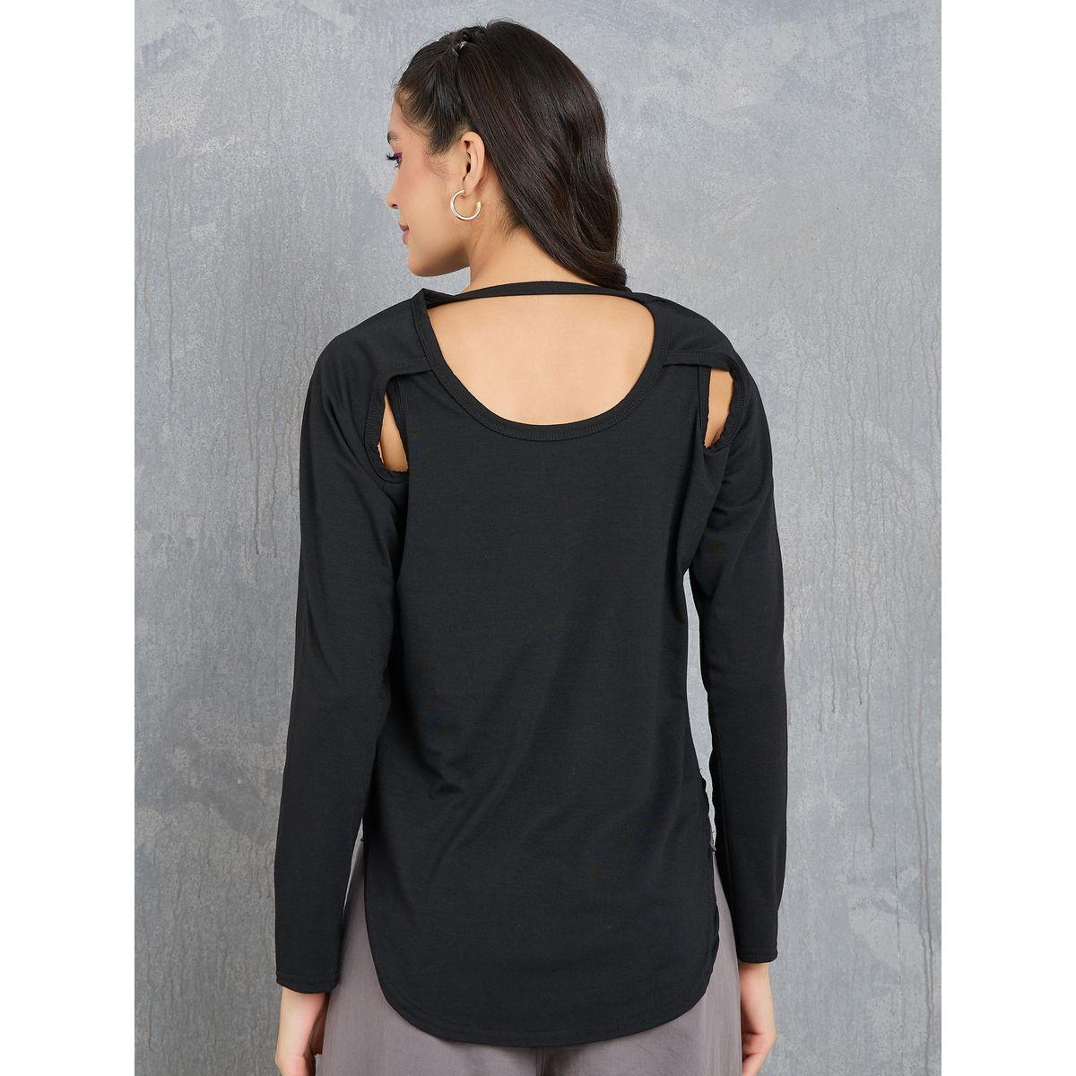 تيشيرت كاجوال بحافة منحنية-women-clothing-tshirts-image-4