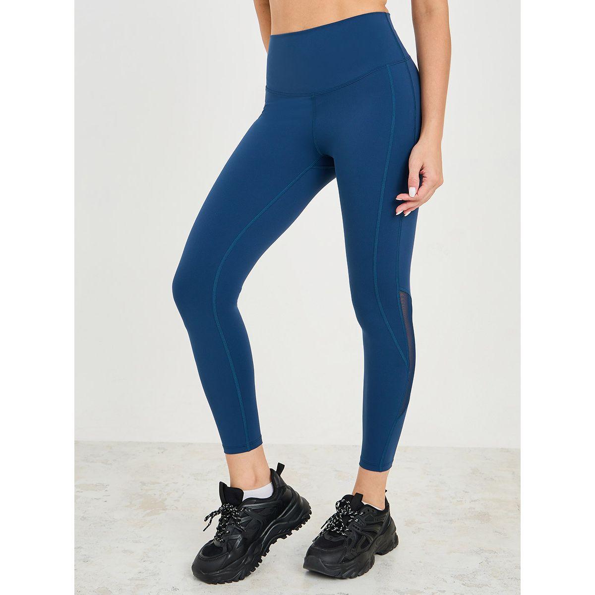 Styli Active Knee Side Curve Mesh Insert Stitch Detail Leggings-women-clothing-sportswearandactivewear-bottoms-image-2