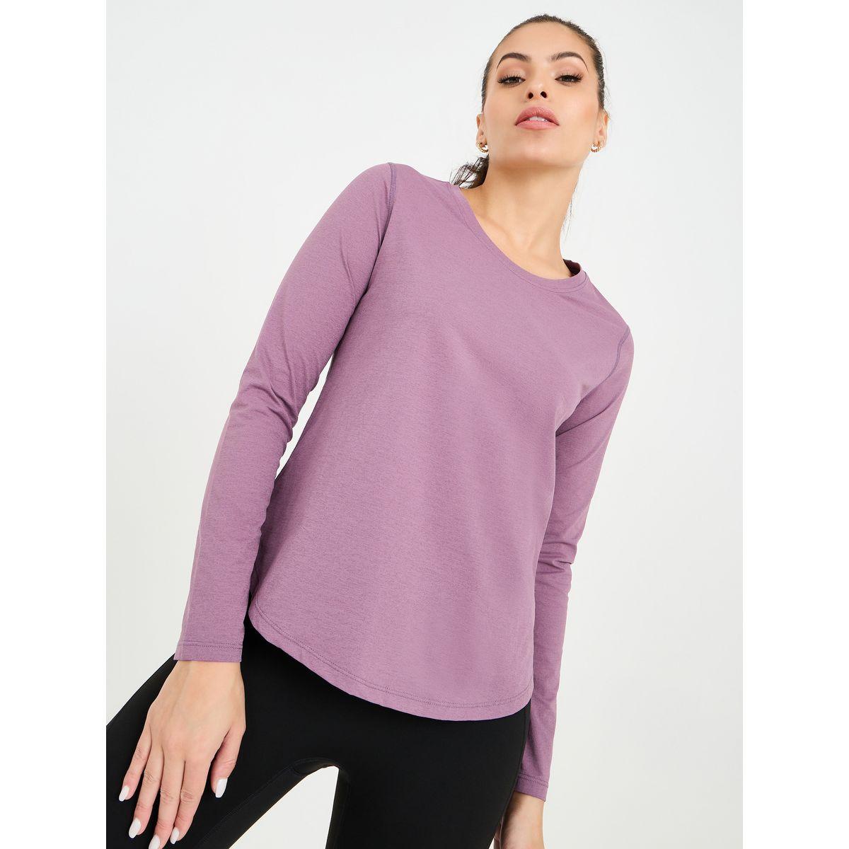 Styli Active Stitch Detail Curved Hem Loose Fit Top-sports-women-clothing-tshirtsandvests-image-1