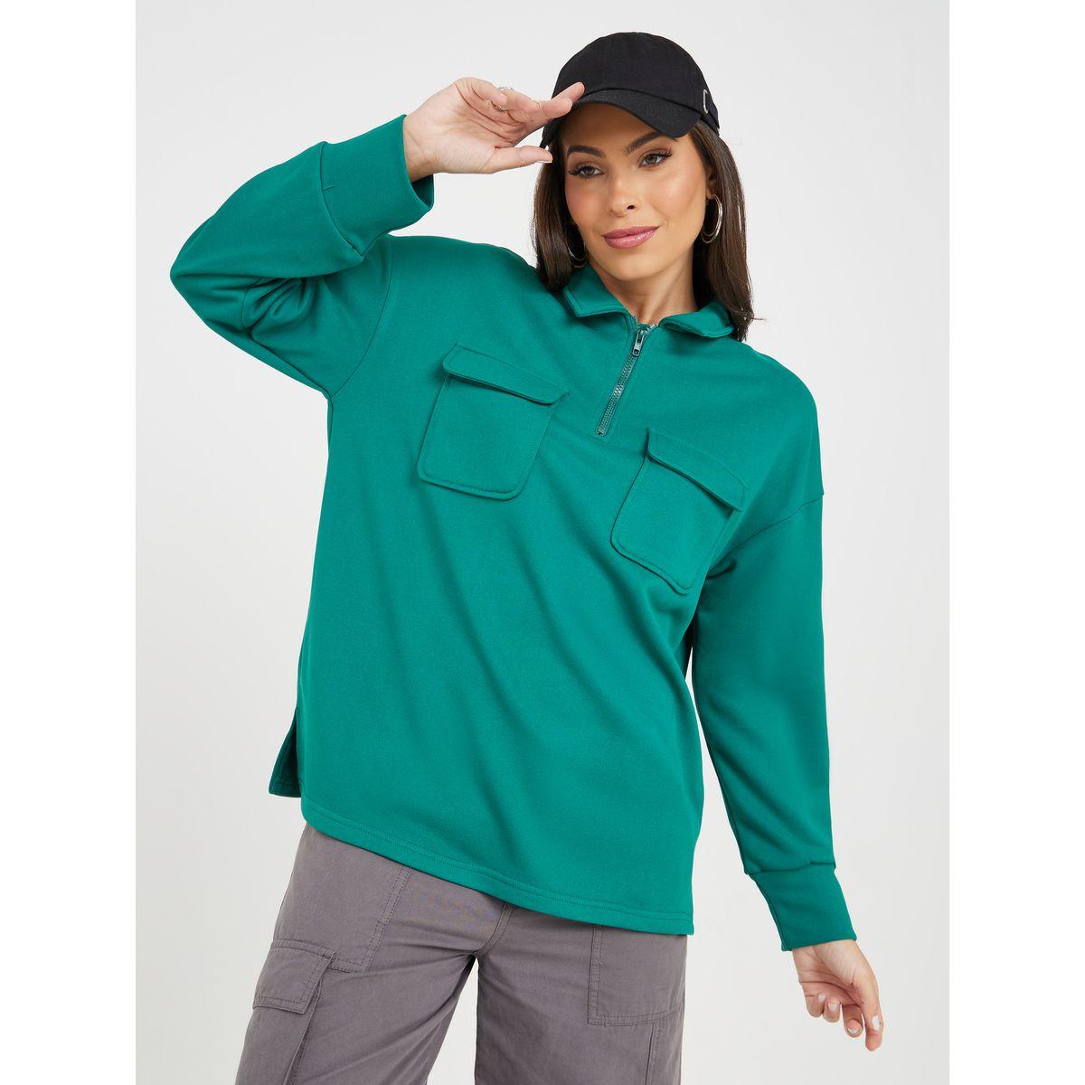Styli Overhead Luxe Sweat Shirt with Flap Pocket-women-clothing-shirtsandblouses-shirts-image-1
