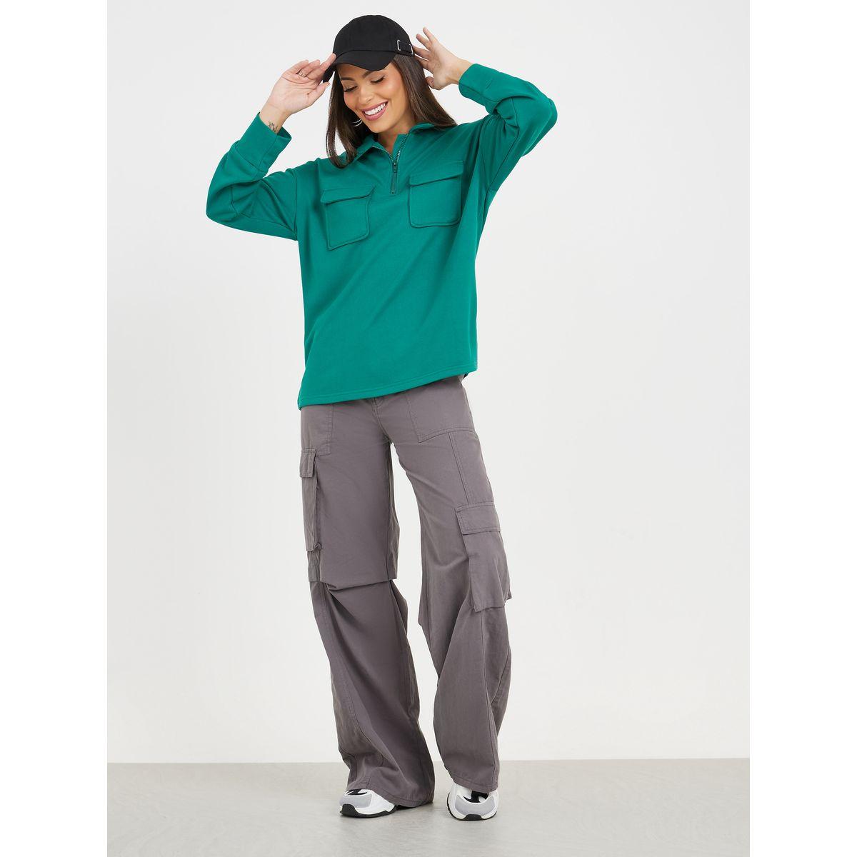 Styli Overhead Luxe Sweat Shirt with Flap Pocket-women-clothing-shirtsandblouses-shirts-image-2