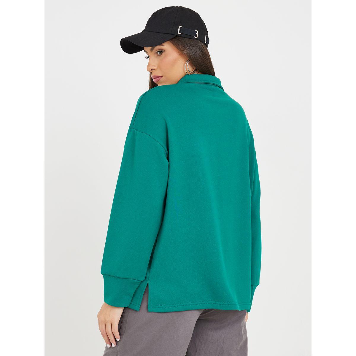 Styli Overhead Luxe Sweat Shirt with Flap Pocket-women-clothing-shirtsandblouses-shirts-image-5