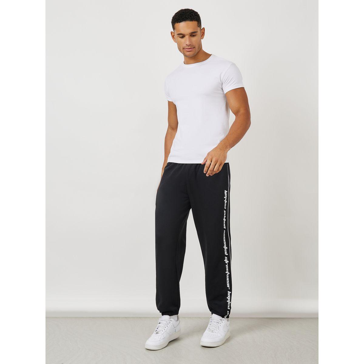 Styli Contrast Piping Side Print Relaxed Fleece Jogger-men-clothing-bottoms-joggers-image-2