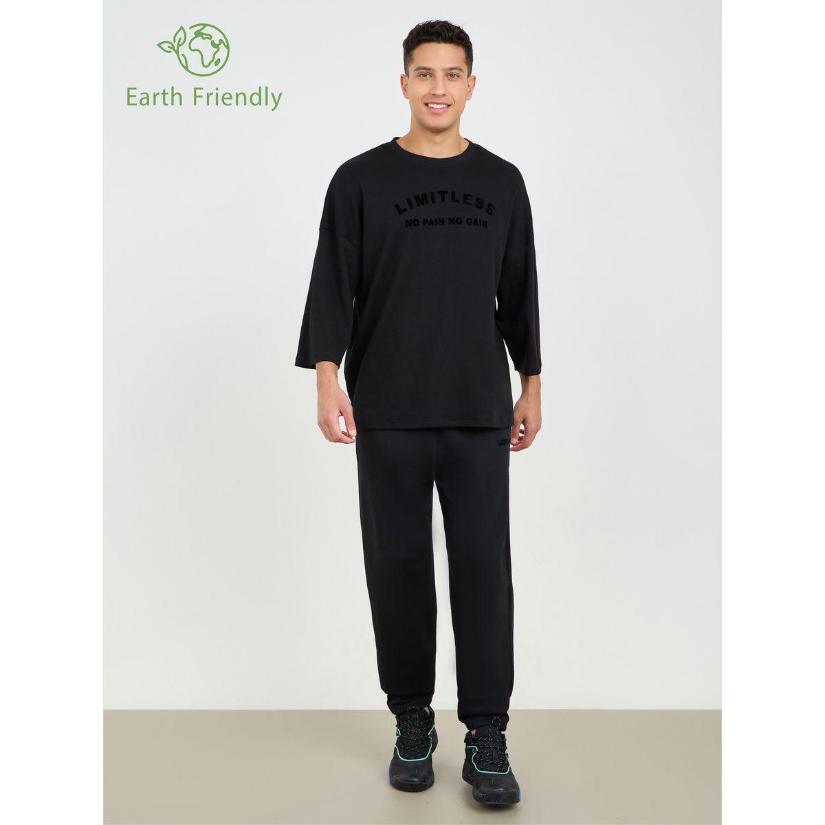 Styli Eco Earth Chest Print 3/4th Sleeve T-Shirt & Joggers Set-men-clothing-coordsets-image-1