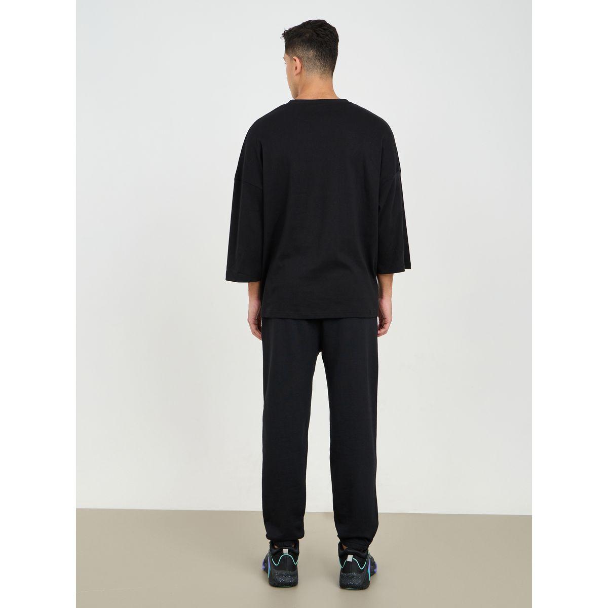 Styli Eco Earth Chest Print 3/4th Sleeve T-Shirt & Joggers Set-men-clothing-coordsets-image-4