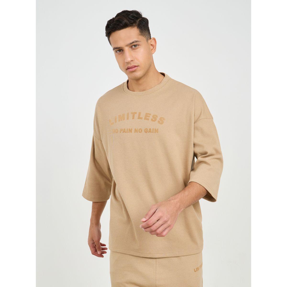 Styli Eco Earth Chest Print 3/4th Sleeve T-Shirt & Joggers Set-men-clothing-coordsets-image-2