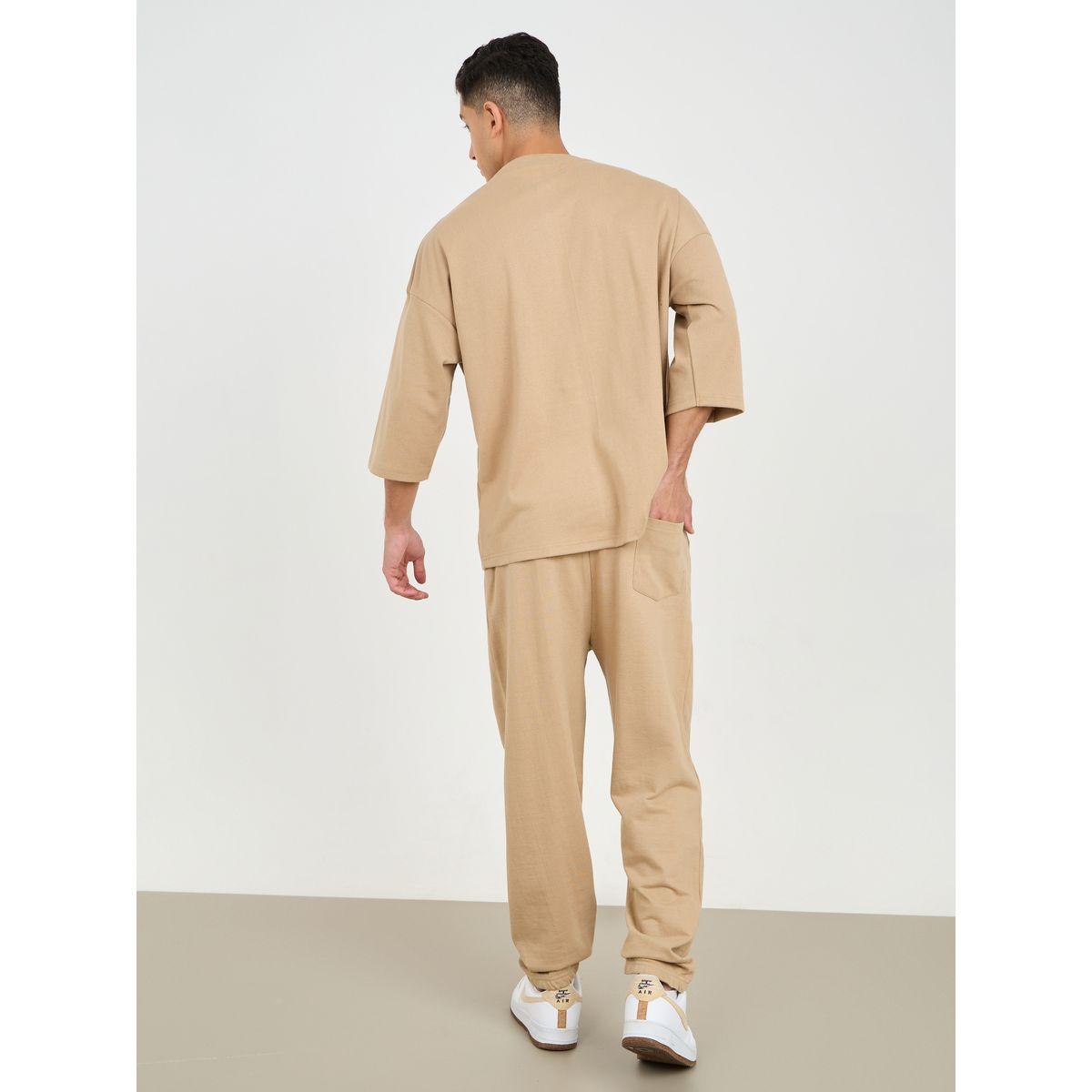 Styli Eco Earth Chest Print 3/4th Sleeve T-Shirt & Joggers Set-men-clothing-coordsets-image-5