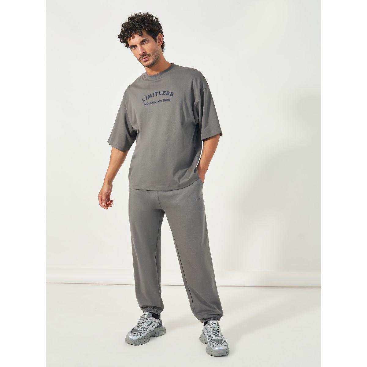 Styli Eco Earth Flock Print Boxy T-Shirt & Joggers Co-Ords-men-clothing-coordsets-image-1