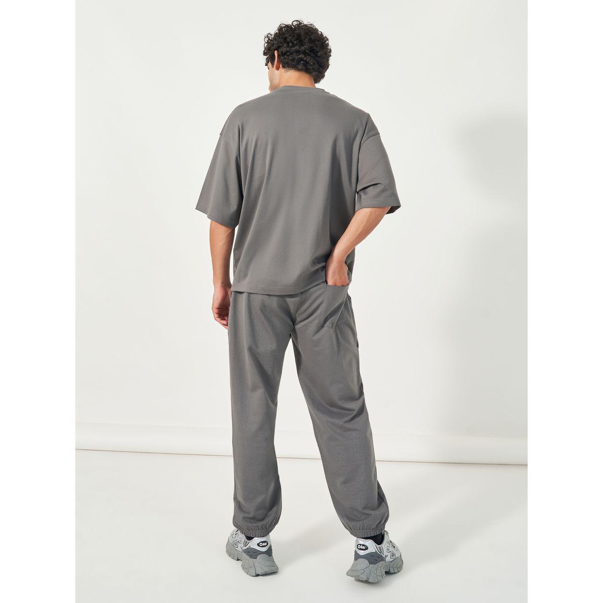 Styli Eco Earth Flock Print Boxy T-Shirt & Joggers Co-Ords-men-clothing-coordsets-image-4