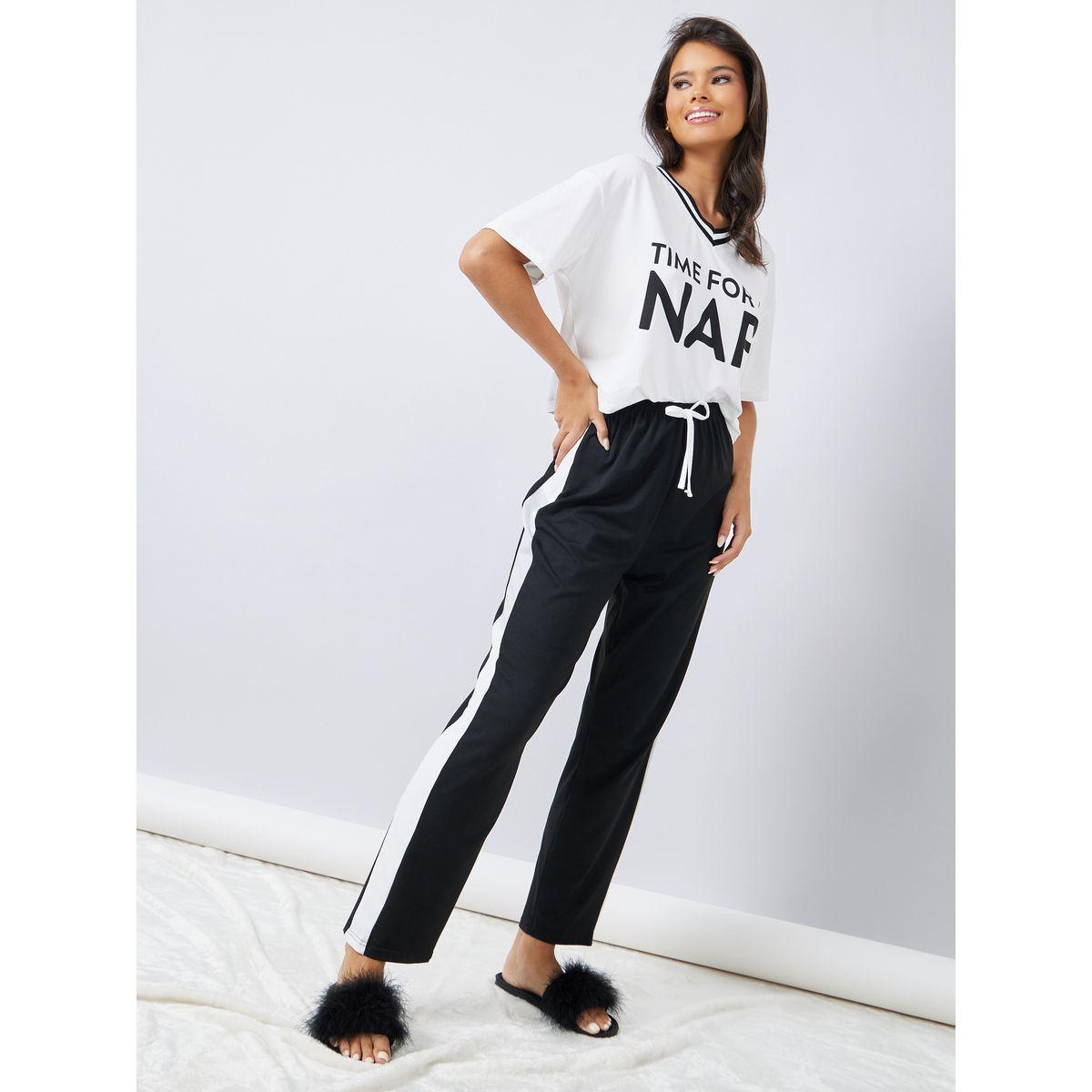 طقم بيجاما من ( تيشيرت + بنطال )-women-clothing-nightwear-pyjamas-longsets-image-2