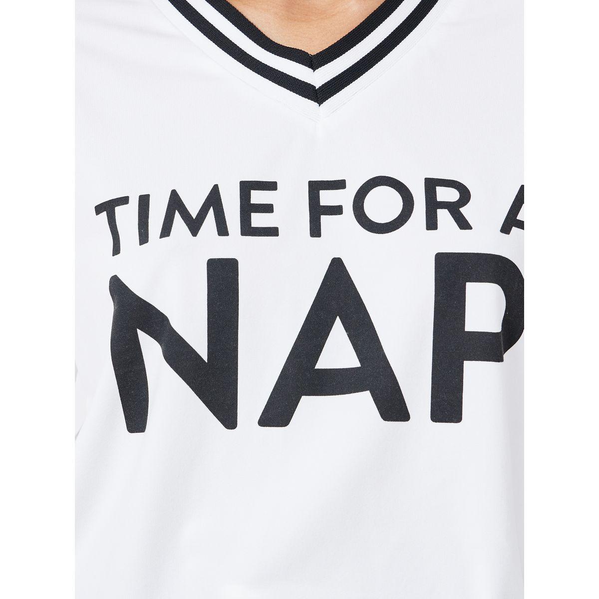 Styli Unwind Striped V Neck Slogan T-Shirt & Side Stripe Pyjama Set-women-clothing-nightwear-pyjamas-longsets-image-5