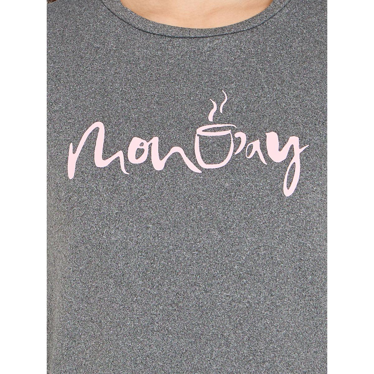 Styli Unwind Monday Slogan Long Sleeve T-Shirt & Stripe Pyjama Set-women-clothing-nightwear-pyjamas-longsets-image-5