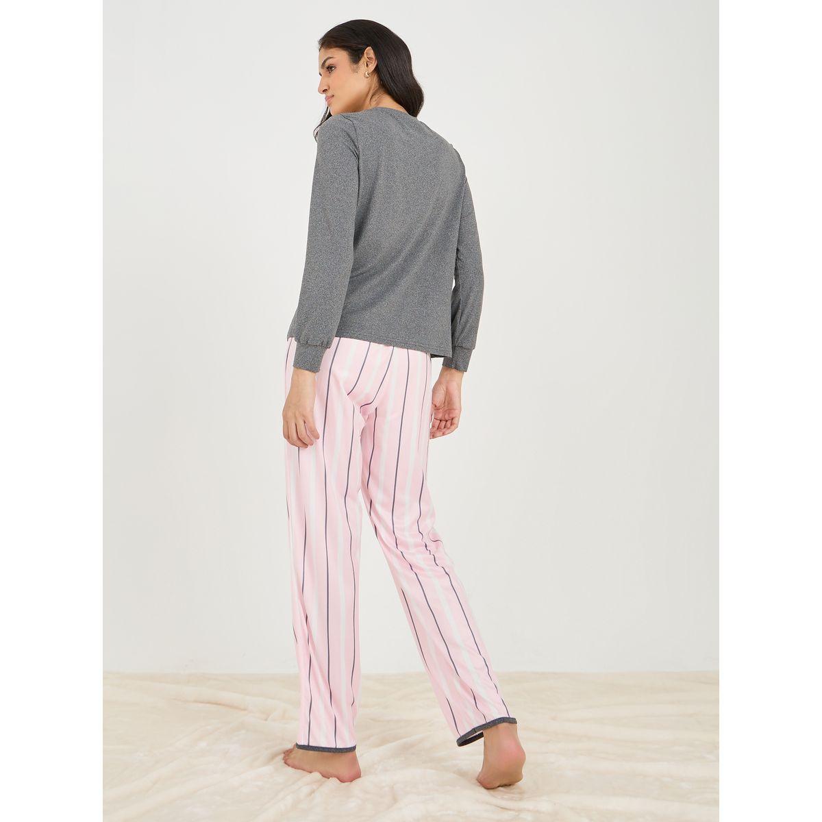 طقم بيجاما من ( تيشيرت + بنطال )-women-clothing-nightwear-pyjamas-longsets-image-6