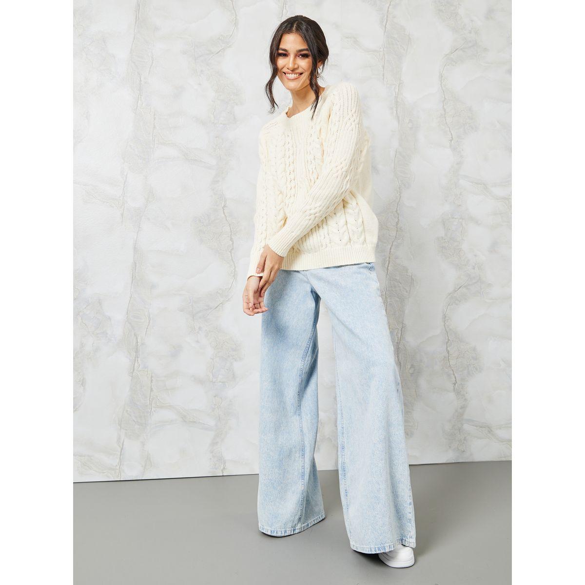 سويتر محبوك بقصة عادية-women-clothing-cardigansandjumpers-jumpers-image-3