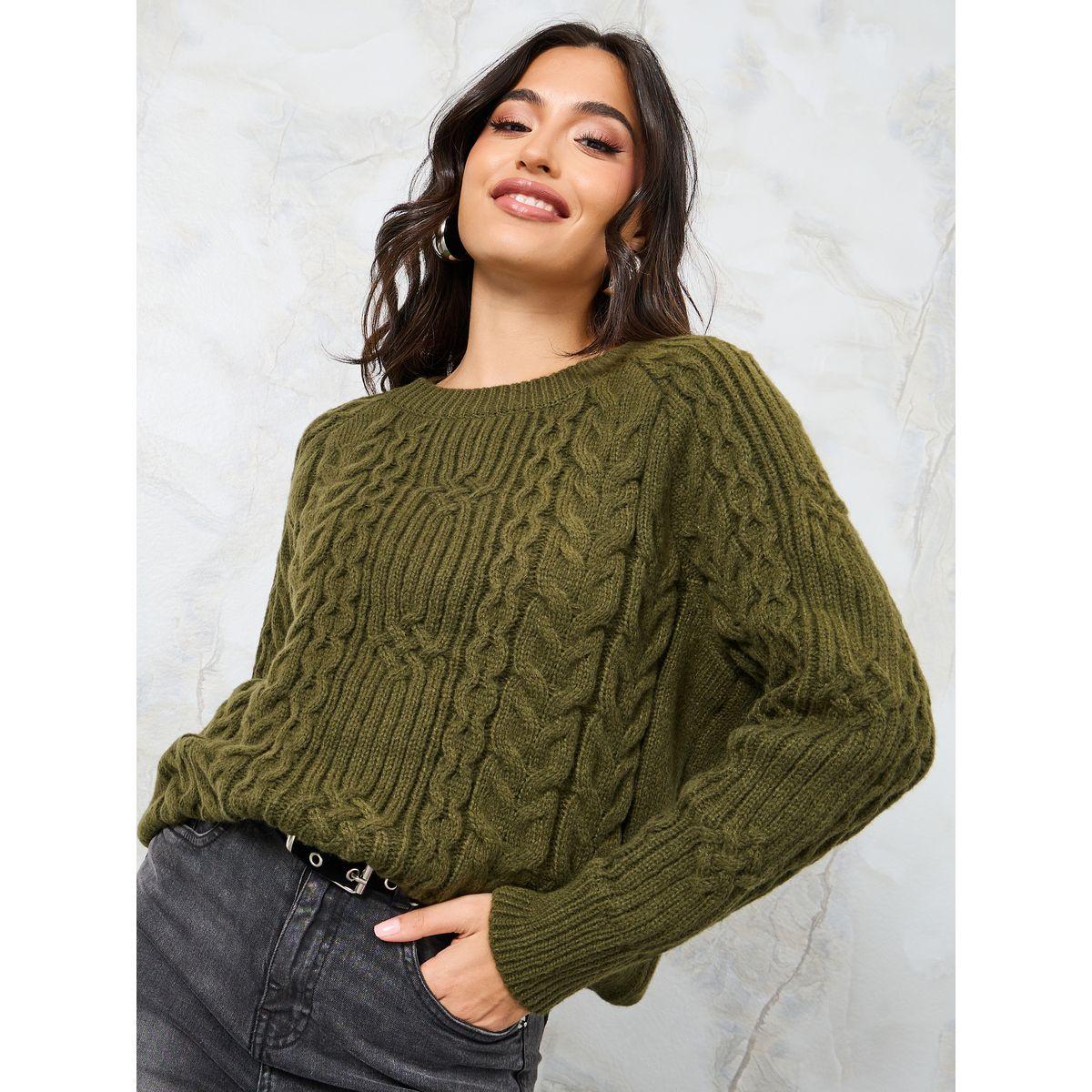 Styli Regular Fit Cable Knit Regular Length Sweater-women-clothing-cardigansandjumpers-jumpers-image-1