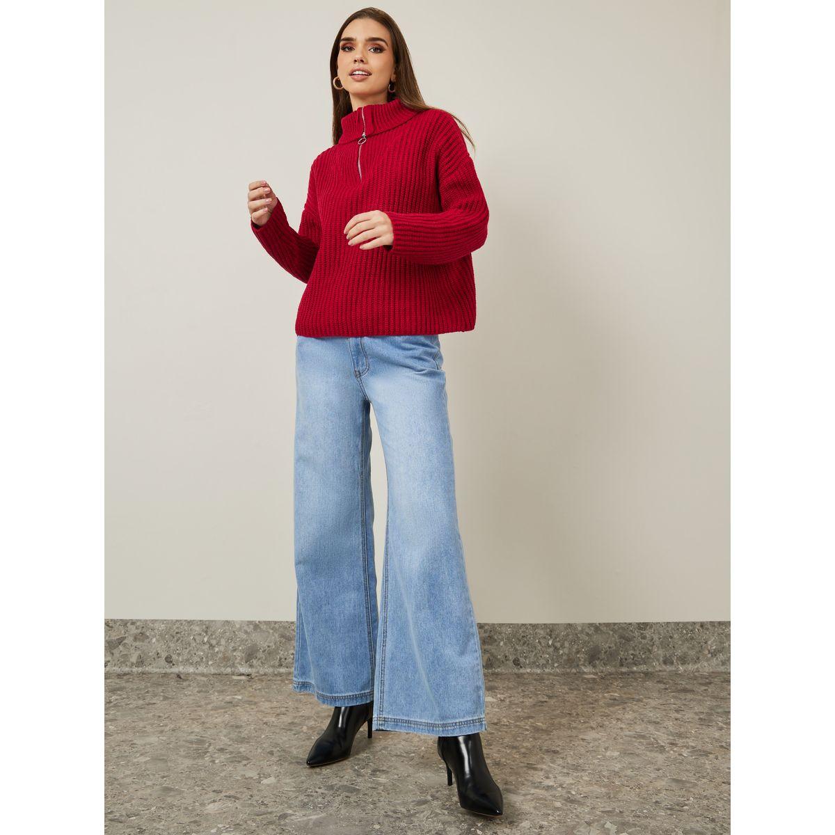 سويتر واسع محبوك بياقة عالية-women-clothing-cardigansandjumpers-jumpers-image-2