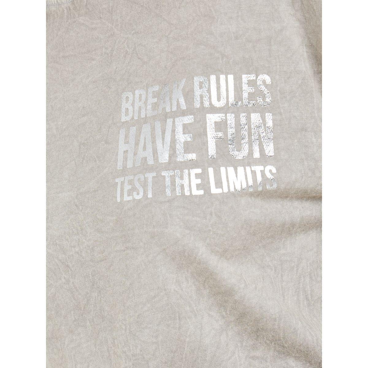 Styli Acid Wash Break Rules Foil Slogan Turn-Up Sleeve T-Shirt-women-clothing-tshirts-image-3