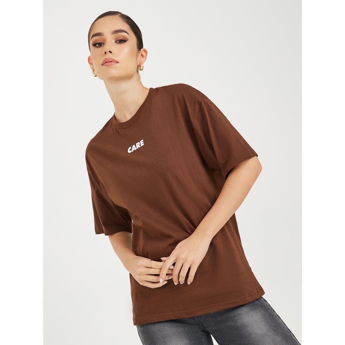 Styli Oversized Slogan Print Longline T-Shirt-women-clothing-tshirts-image-3