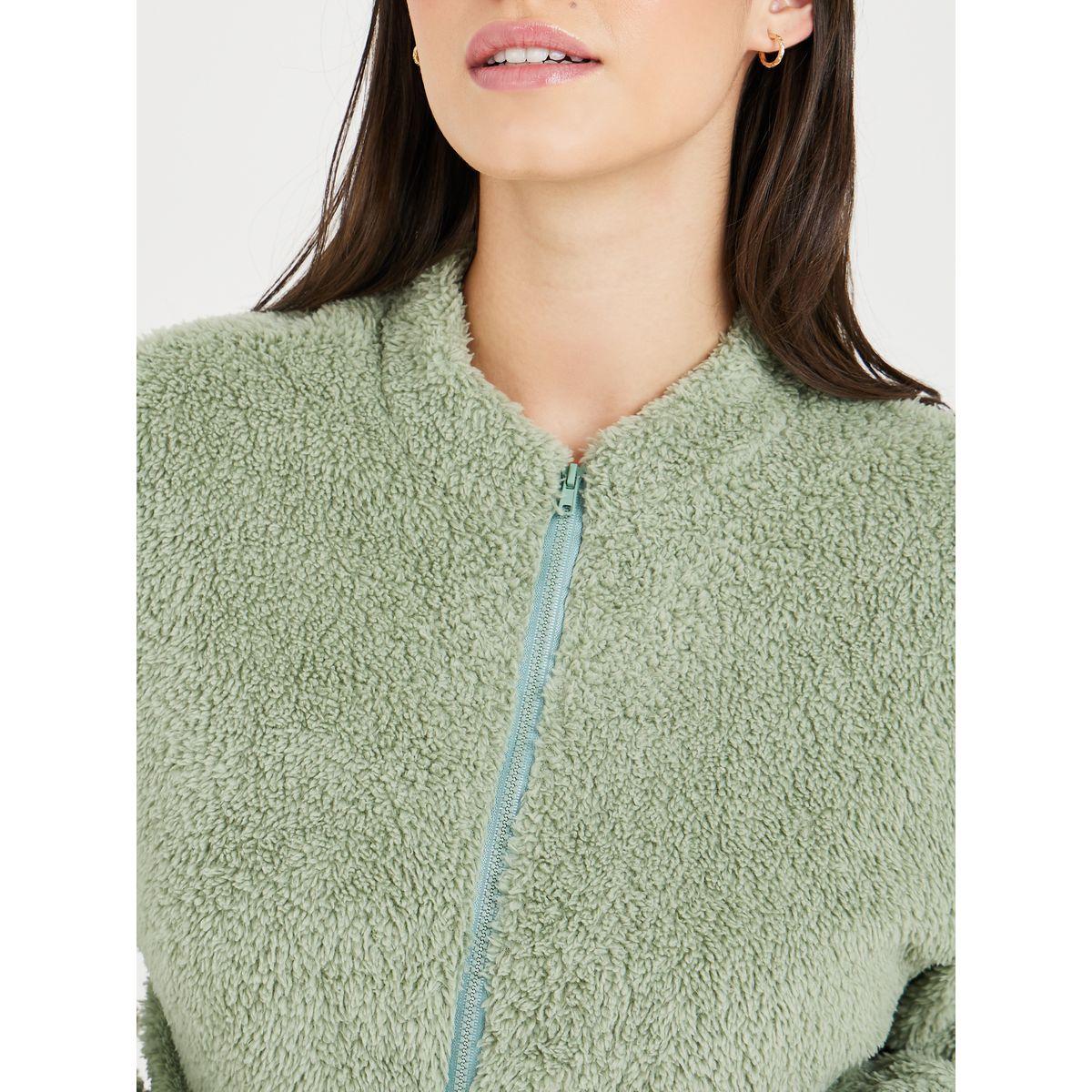 Styli Unwind Fleece Zip Through Jacket & Wide Leg Pocket Trouser Lounge Set-women-clothing-coordsets-image-5