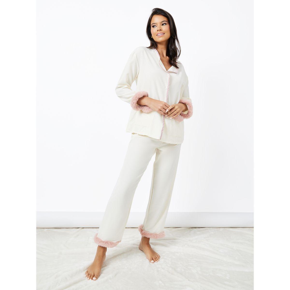 طقم بيجاما من ( بلوزة  + بنطال )-women-clothing-nightwear-pyjamas-longsets-image-2
