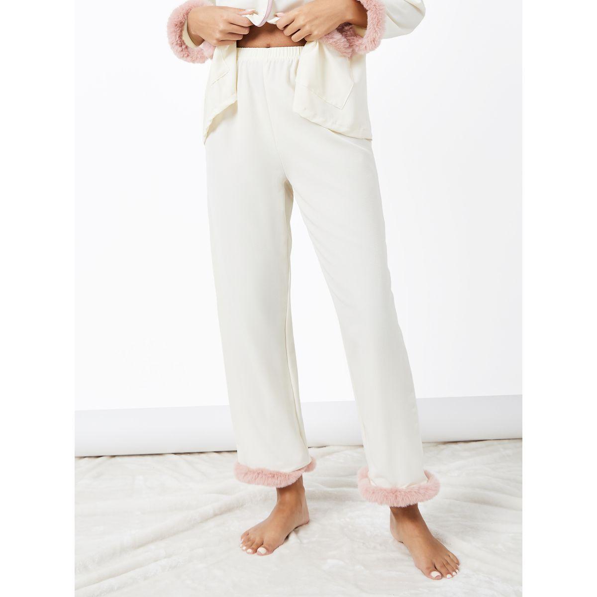 Styli Unwind Fleece Trim Button Through Shirt & Pyjama Set-women-clothing-nightwear-pyjamas-longsets-image-6