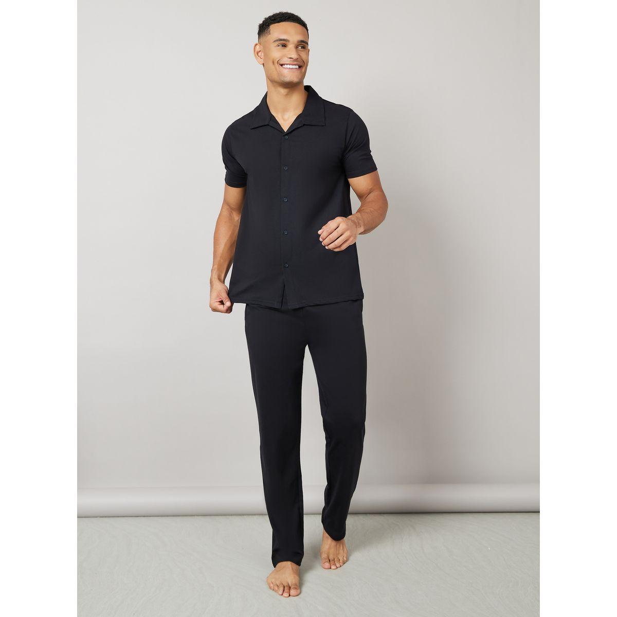 Styli Unwind Solid Shirt & Pyjama Nightwear Set-men-clothing-nightwear-sets-image-1