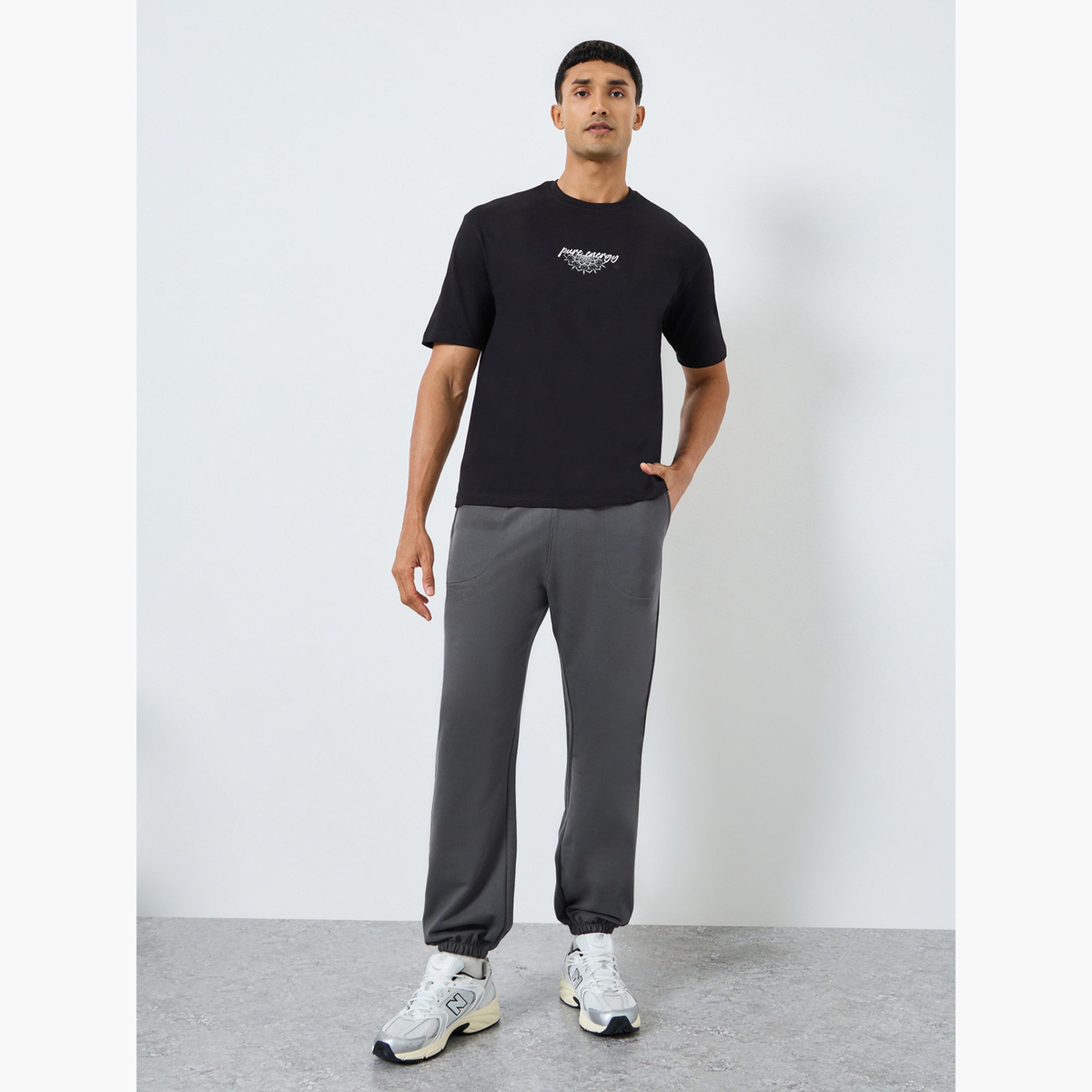 Styli Men Charcoal Grey Oversized Joggers-men-clothing-bottoms-joggers-image-2