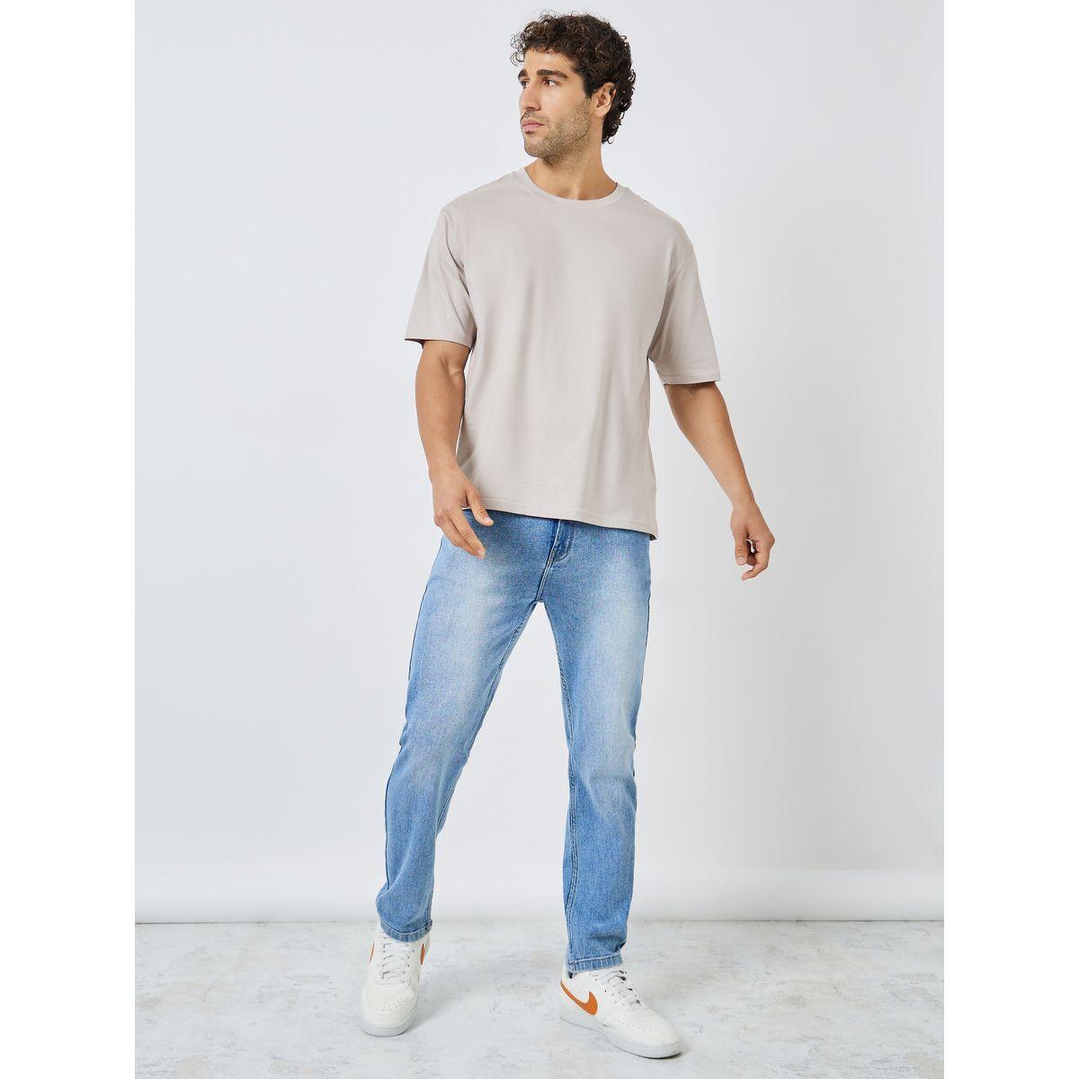 تيشيرت واسع مطبع بكتابة-men-clothing-tshirtsandpolos-tshirts-image-2