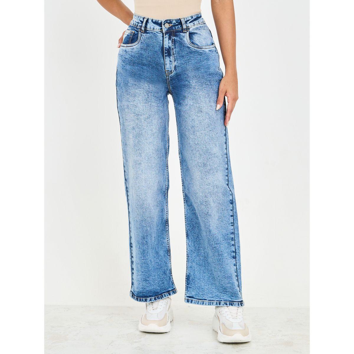 جينز بقصة مستقيمة و تفاصيل مشطوفة-women-clothing-bottoms-jeans-image-1