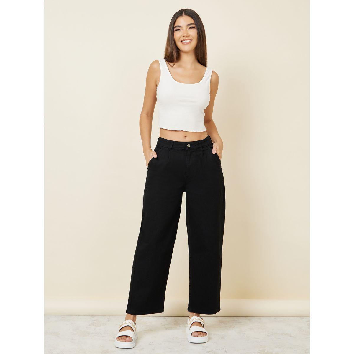 Styli Solid Wide Leg Jeans-women-clothing-bottoms-jeans-image-2