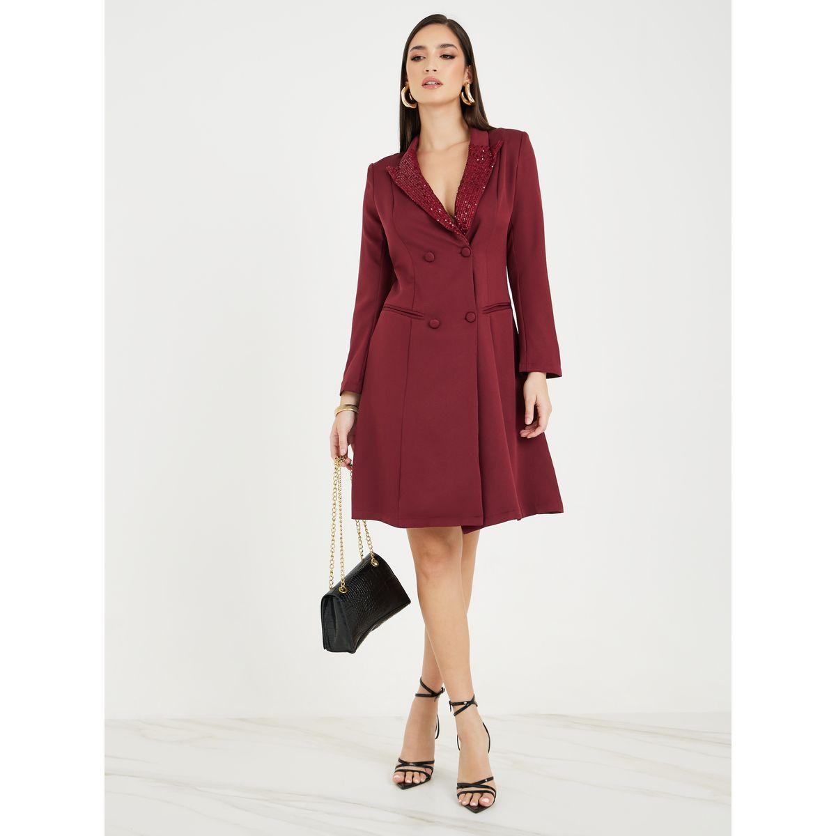 Styli Sequined Collar Blazer Mini Dress-women-clothing-dresses-image-1