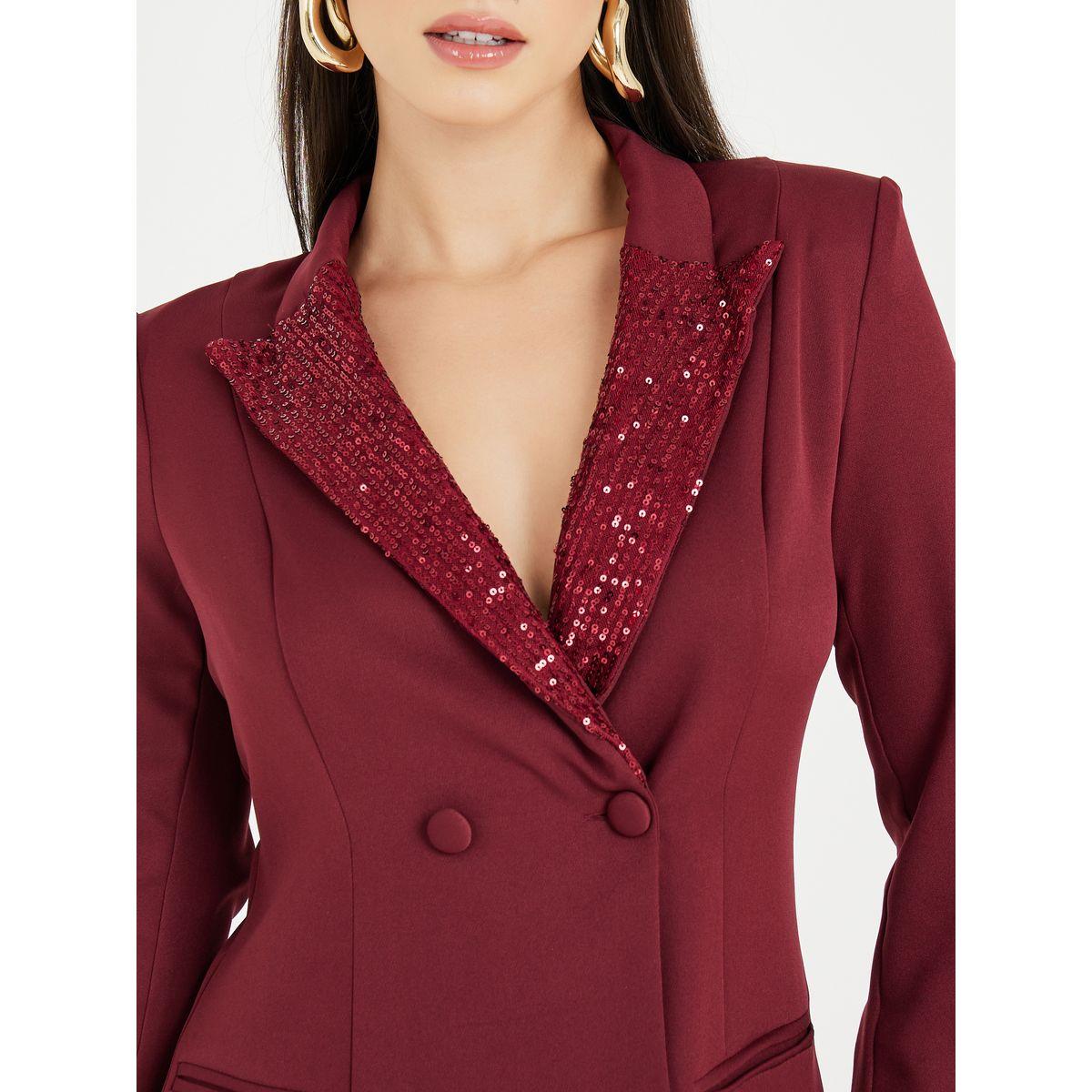 Styli Sequined Collar Blazer Mini Dress-women-clothing-dresses-image-3