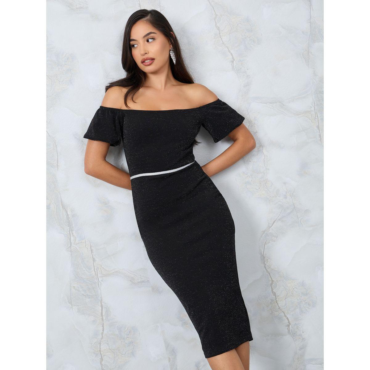 Styli Off Shoulder Bodycon Lurex Midi Dress-women-clothing-dresses-image-2