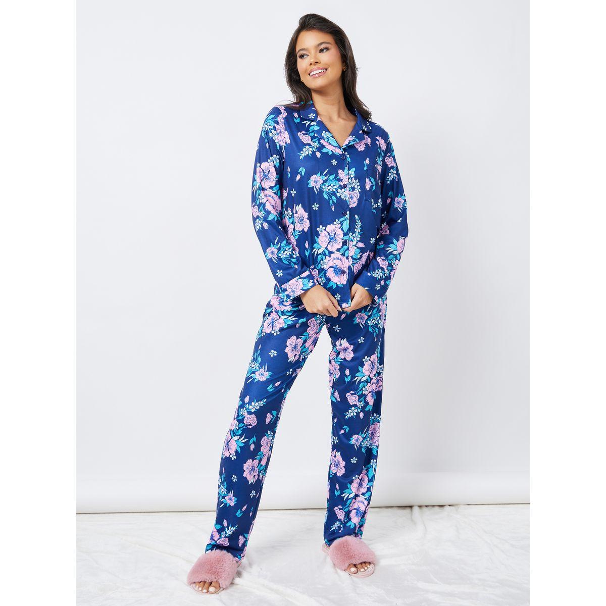 Styli Unwind Floral Print Shirt & Pyjama Set-women-clothing-nightwear-pyjamas-longsets-image-2