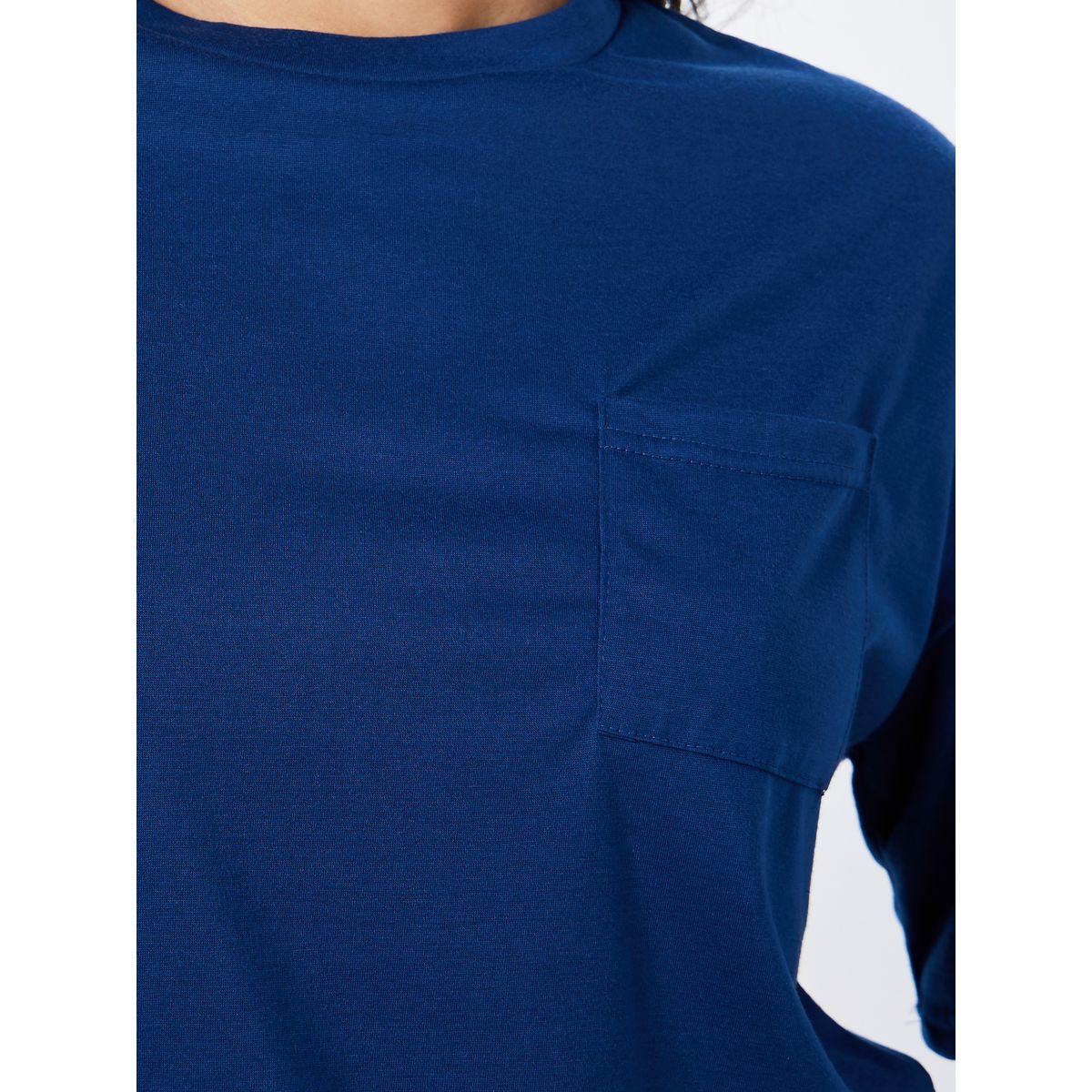 Styli Unwind Drop Shoulder Pocket T-Shirt & Geo Print Pyjama Set-women-clothing-nightwear-pyjamas-longsets-image-6
