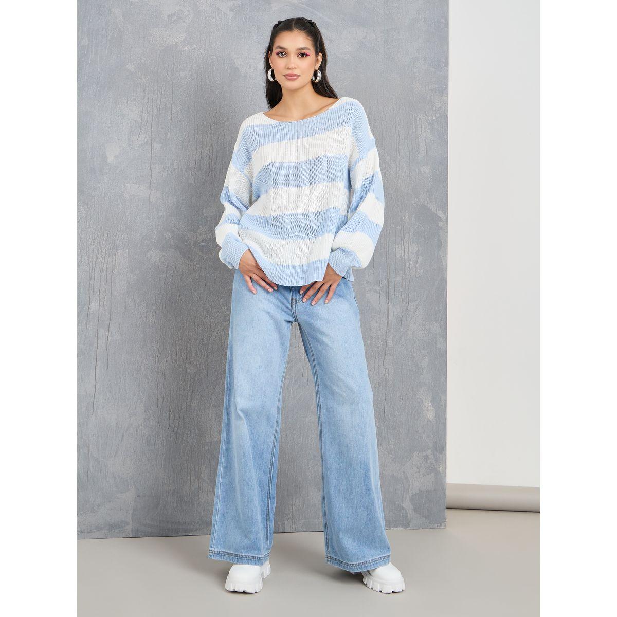 Styli Striped Detail Boat Neck Sweater-women-winterwear-cardigansandjumpers-jumpers-image-2