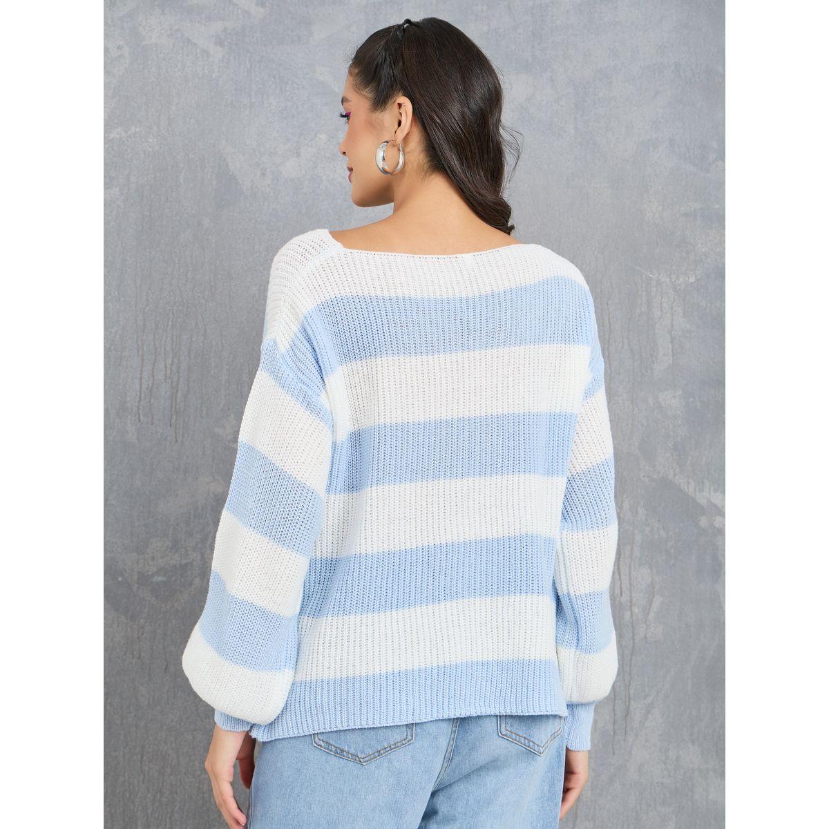 Styli Striped Detail Boat Neck Sweater-women-winterwear-cardigansandjumpers-jumpers-image-5