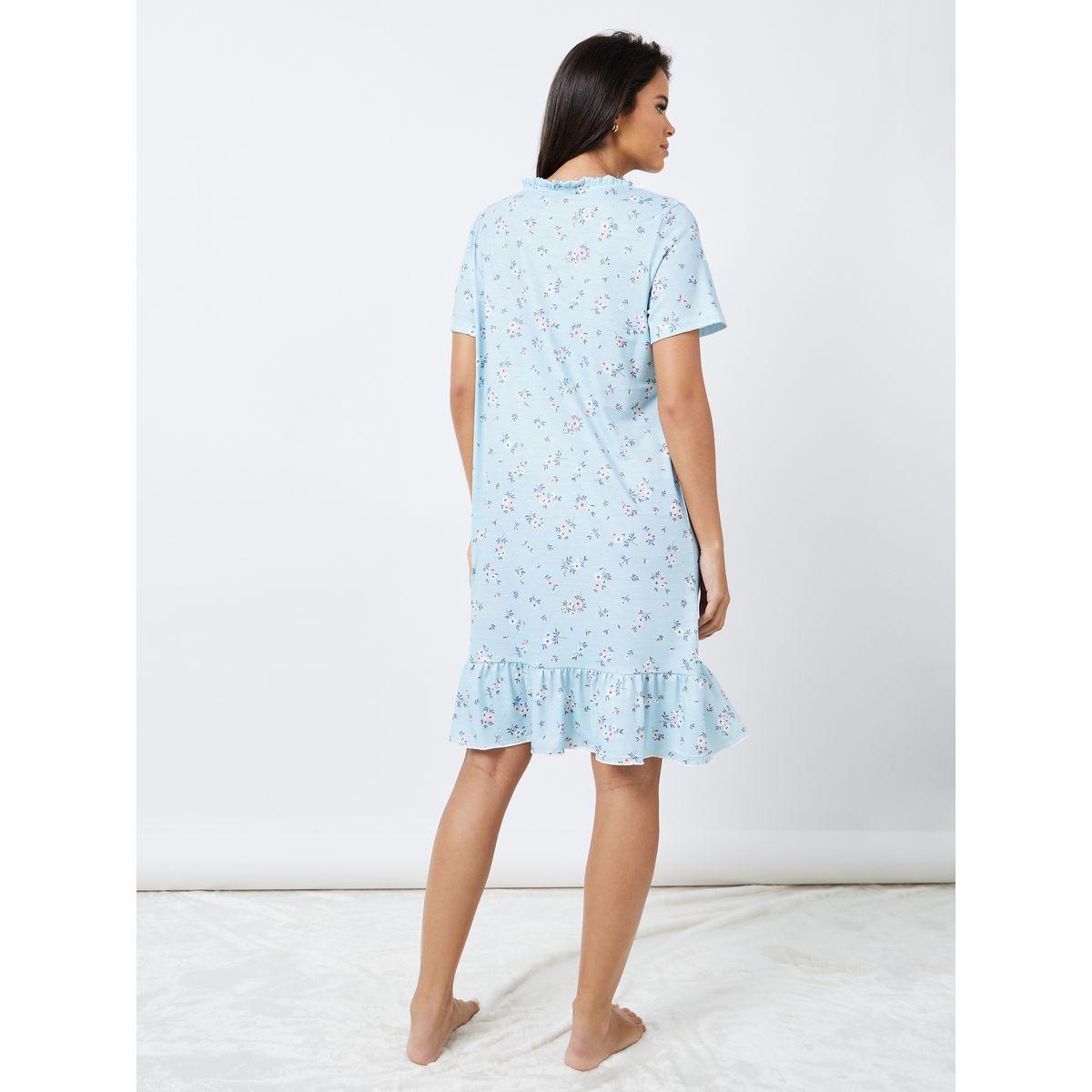 قميص نوم مطبع بزهور صغيرة-women-clothing-nightwear-nighties-image-4