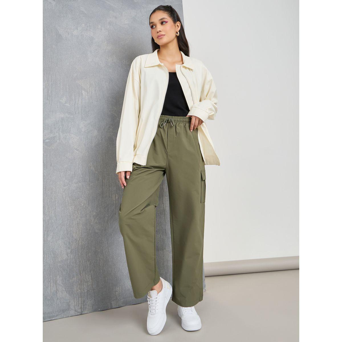 Styli Oversize Solid Collared Zip Up Jacket-women-winterwear-coatsandjackets-jackets-image-2