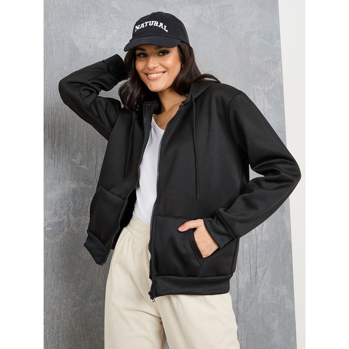 Styli Oversized zip Through Longline Hoodie-women-winterwear-hoodiesandsweatshirts-hoodies-image-1
