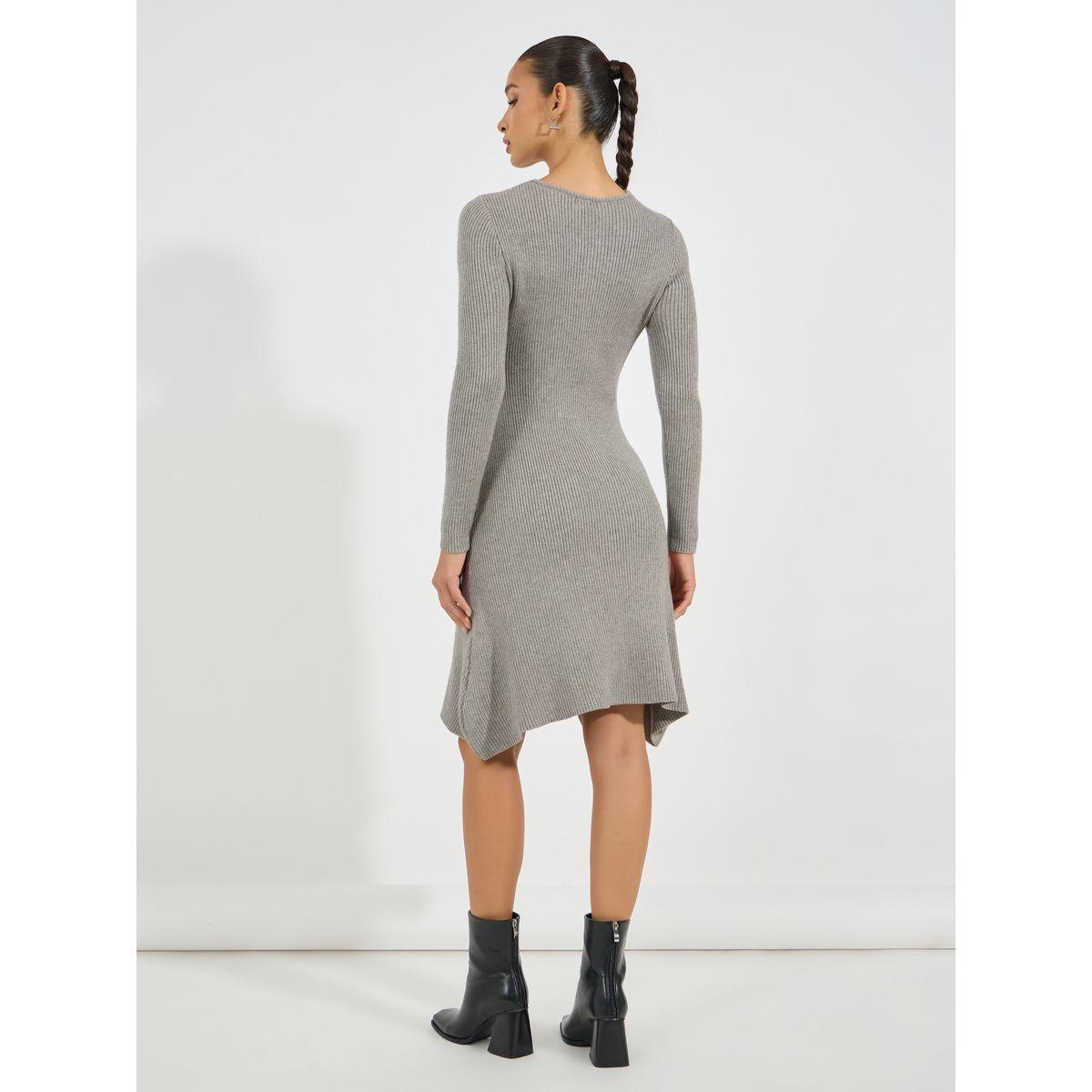 فستان بطول الركبة محبوك مزين بفتحات-women-clothing-dresses-image-6