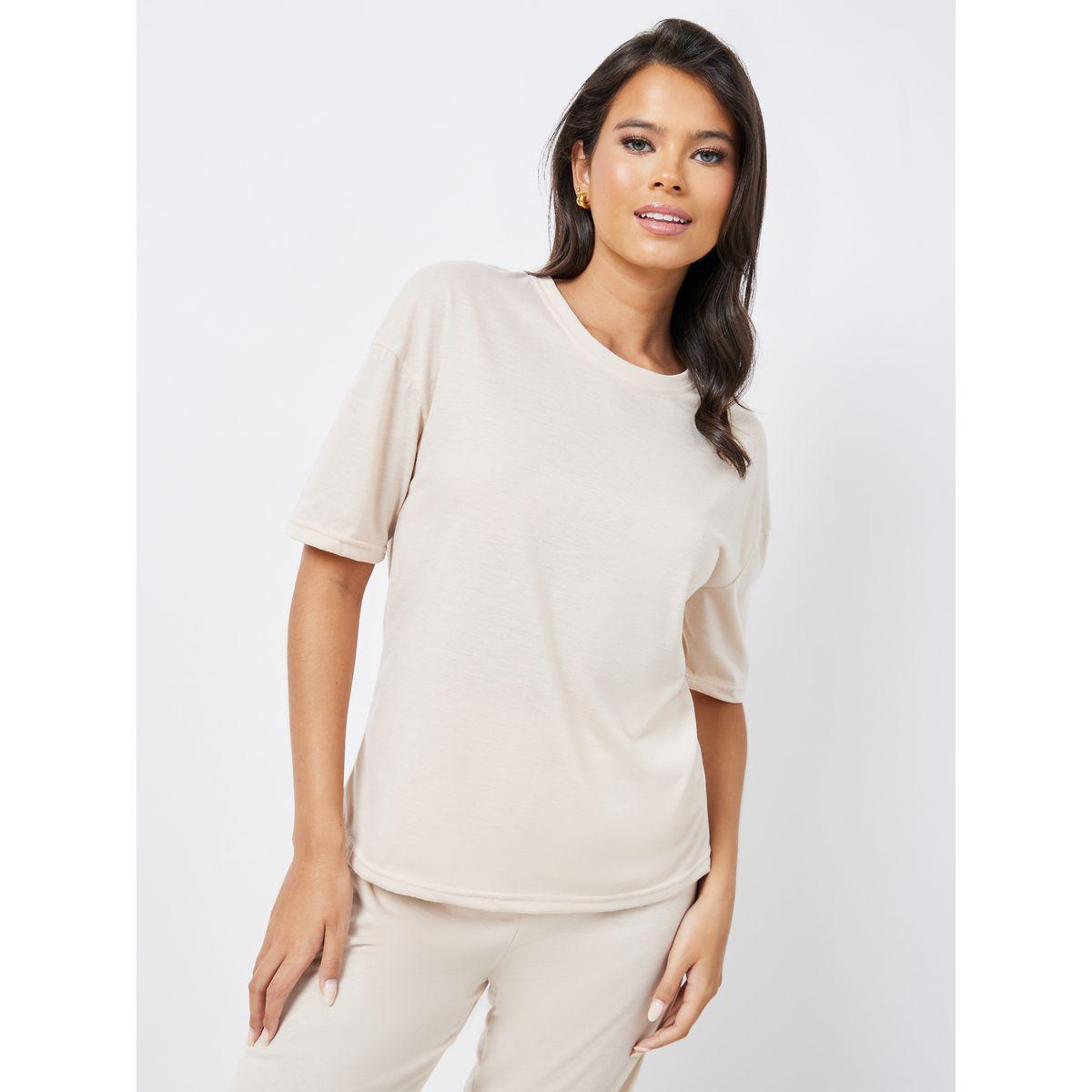 Styli Unwind Drop Shoulder Oversized T-Shirt & Flared Pyjama Set-women-clothing-nightwear-pyjamas-longsets-image-2
