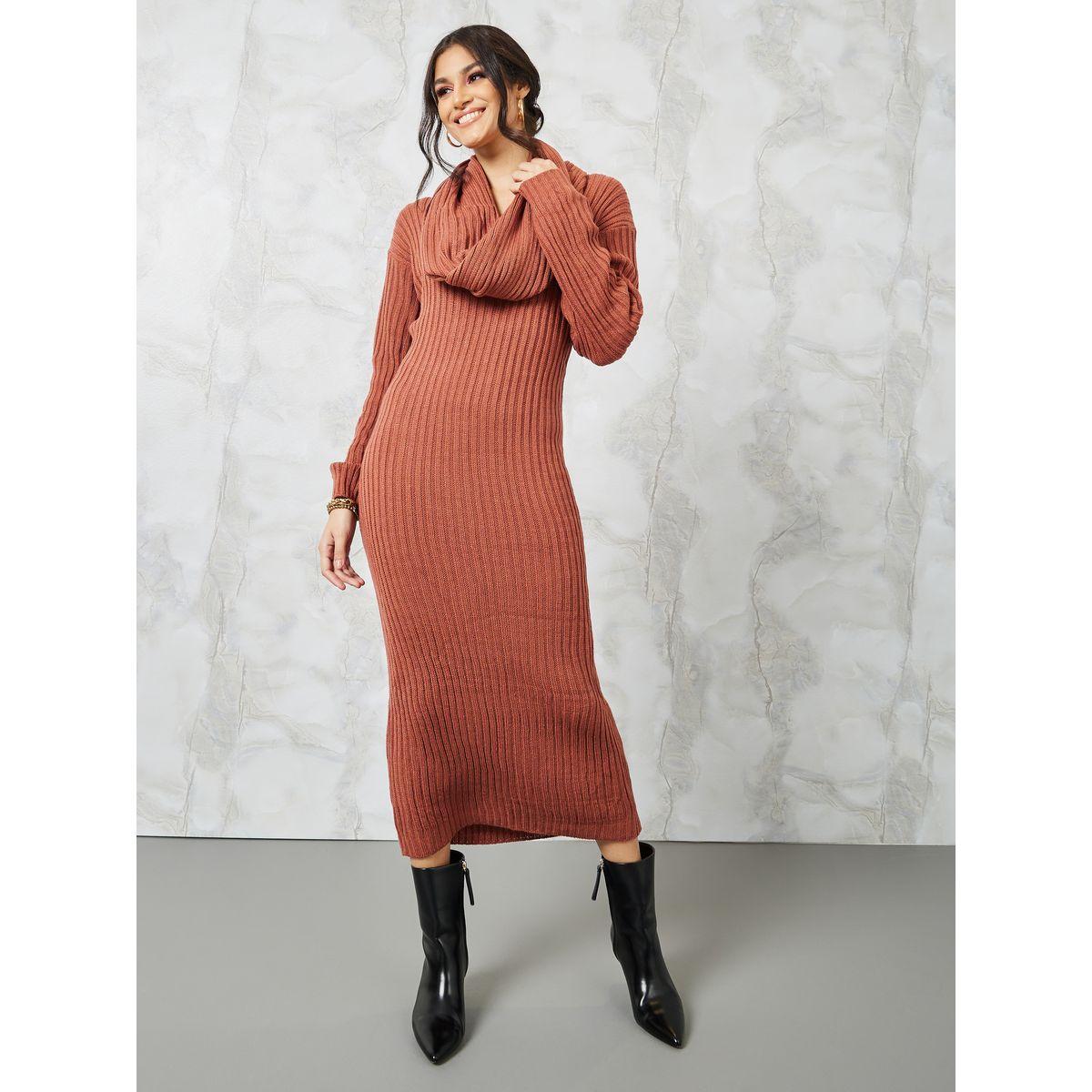 فستان ميدي مع شال قابل للفصل-women-clothing-dresses-image-1